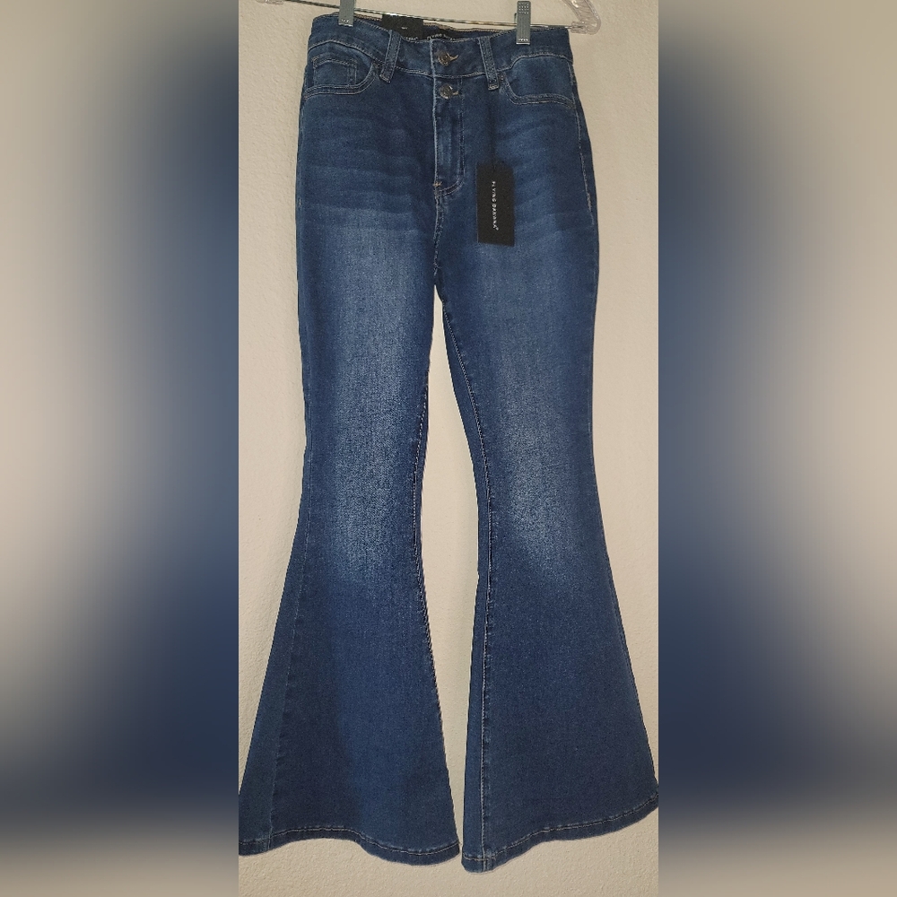 Flying Banana High-rise Flare Denim Jeans Medium Wash Women's Sz 4S